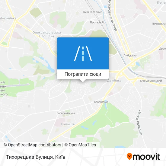 Карта Тихорєцька Вулиця