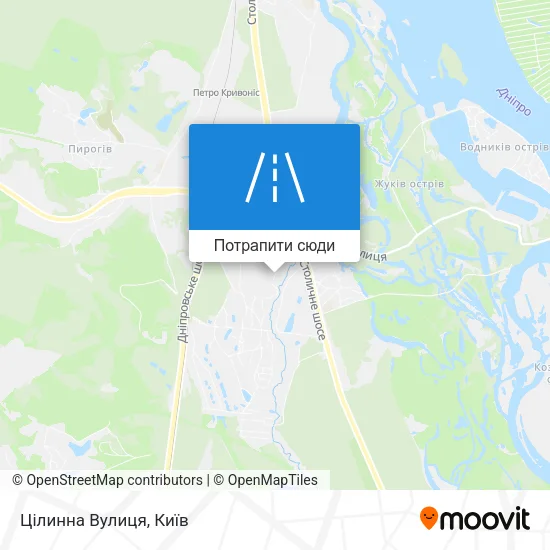 Карта Цілинна Вулиця