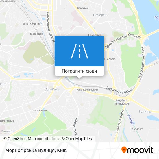 Карта Чорногірська Вулиця