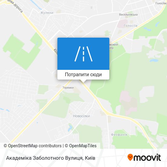 Карта Академіка Заболотного Вулиця
