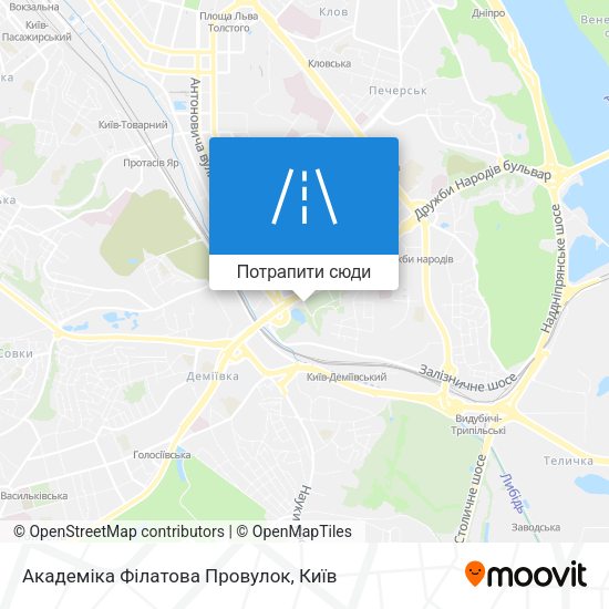 Карта Академіка Філатова Провулок