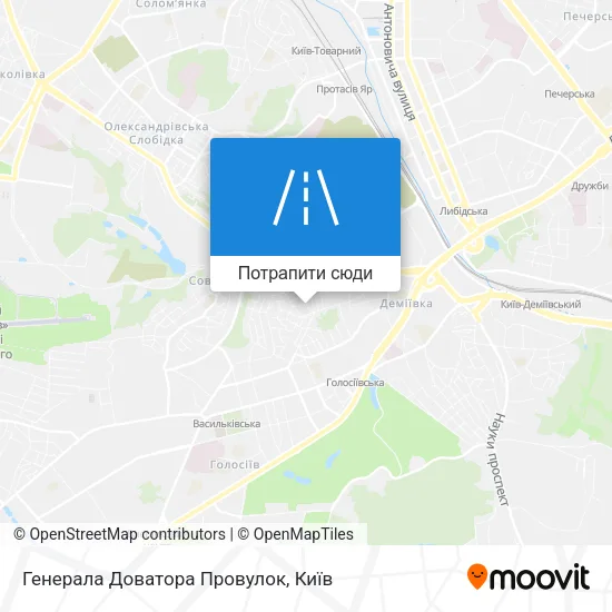 Карта Генерала Доватора Провулок