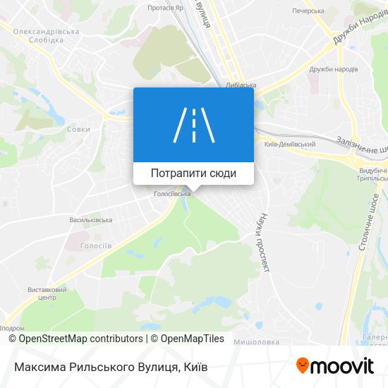 Карта Максима Рильського Вулиця