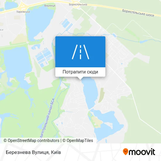 Карта Березнева Вулиця