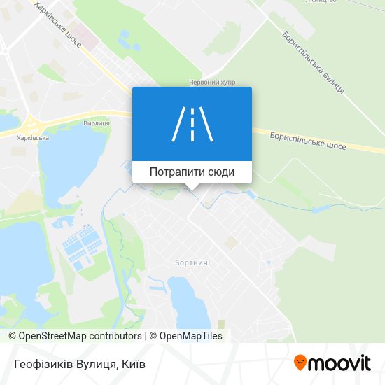 Карта Геофізиків Вулиця