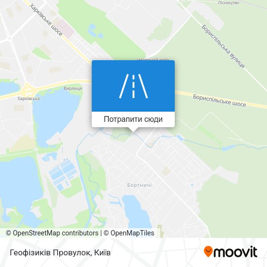 Карта Геофізиків Провулок