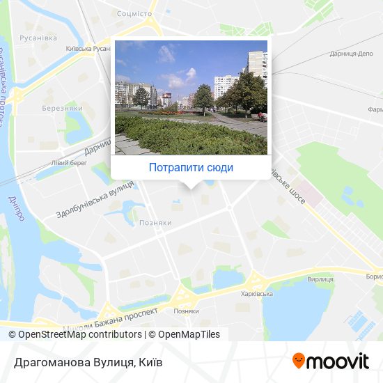 Карта Драгоманова Вулиця