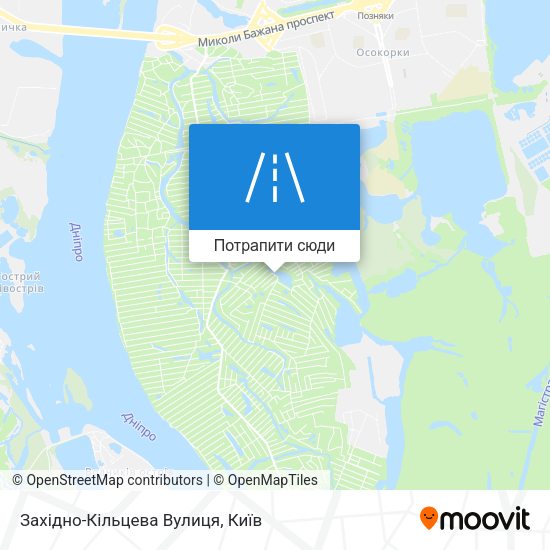 Карта Західно-Кільцева Вулиця