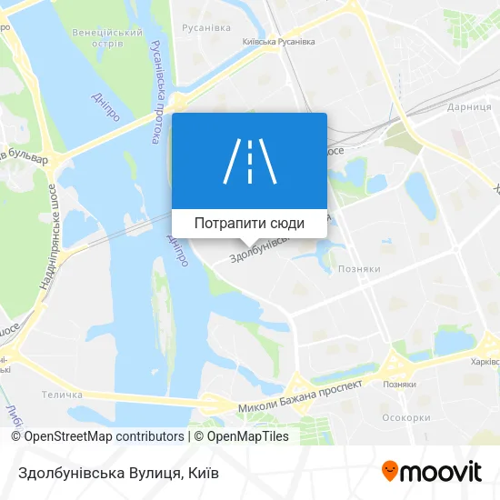 Карта Здолбунівська Вулиця