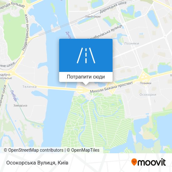 Карта Осокорська Вулиця