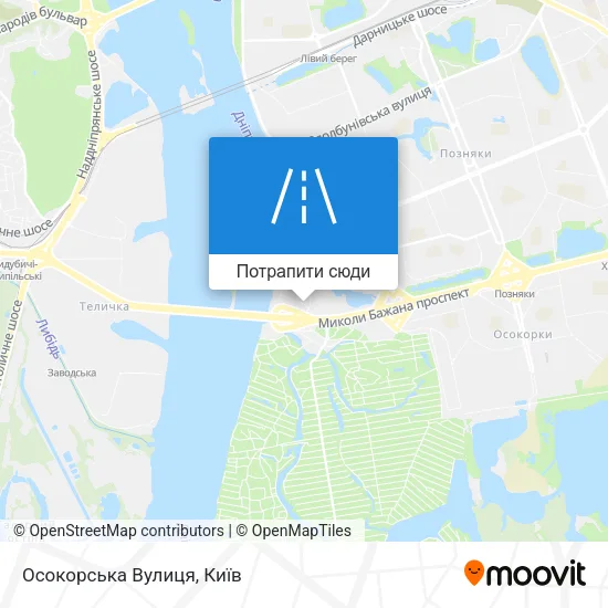 Карта Осокорська Вулиця