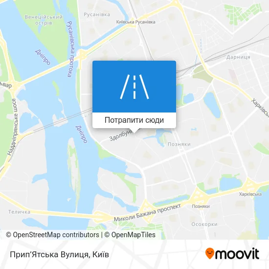 Карта Прип’Ятська Вулиця