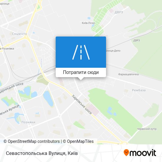 Карта Севастопольська Вулиця