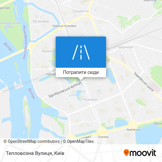 Карта Тепловозна Вулиця