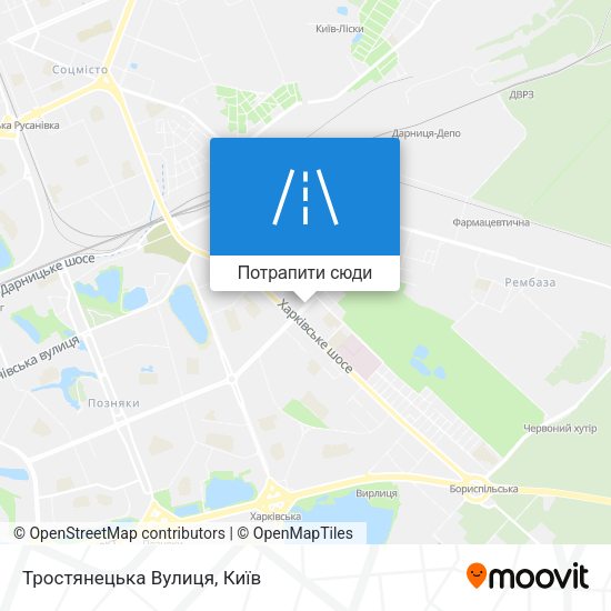 Карта Тростянецька Вулиця