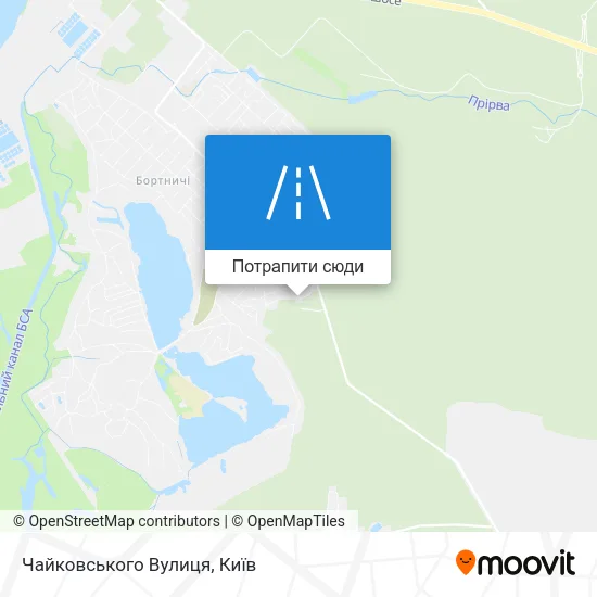 Карта Чайковського Вулиця