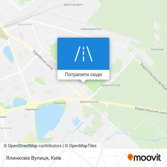 Карта Ялинкова Вулиця