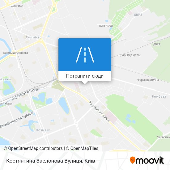 Карта Костянтина Заслонова Вулиця