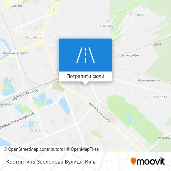 Карта Костянтина Заслонова Вулиця