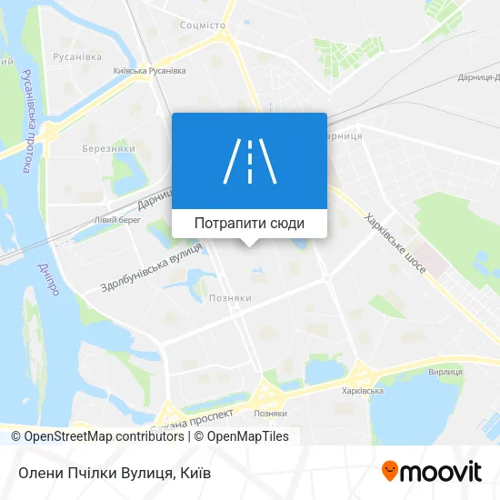Карта Олени Пчілки Вулиця