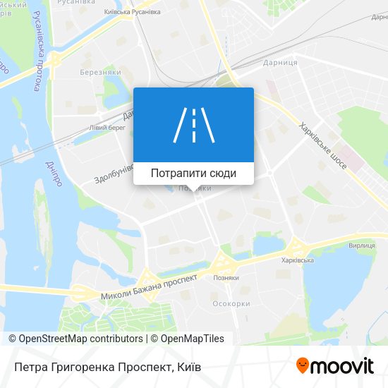Карта Петра Григоренка Проспект