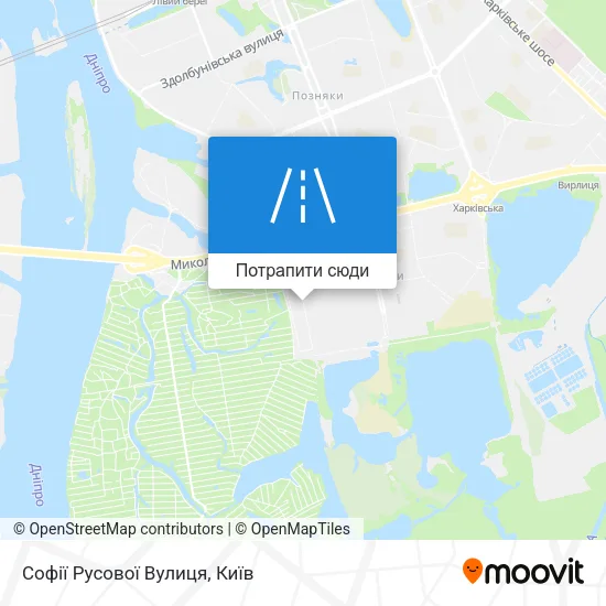 Карта Софії Русової Вулиця