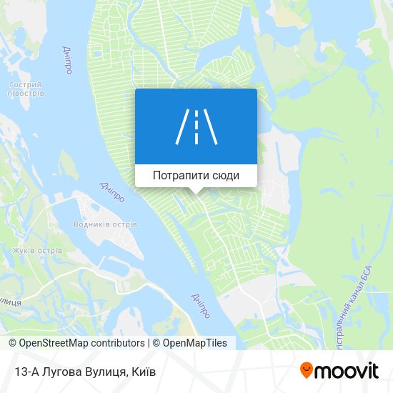 Карта 13-А Лугова Вулиця