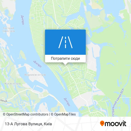 Карта 13-А Лугова Вулиця