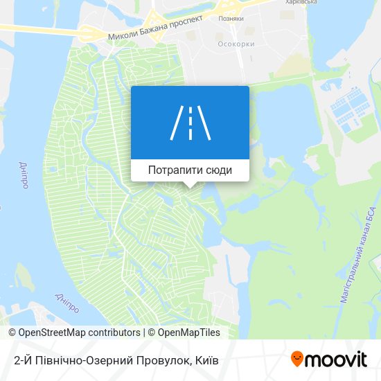 Карта 2-Й Північно-Озерний Провулок