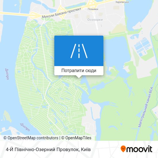 Карта 4-Й Північно-Озерний Провулок