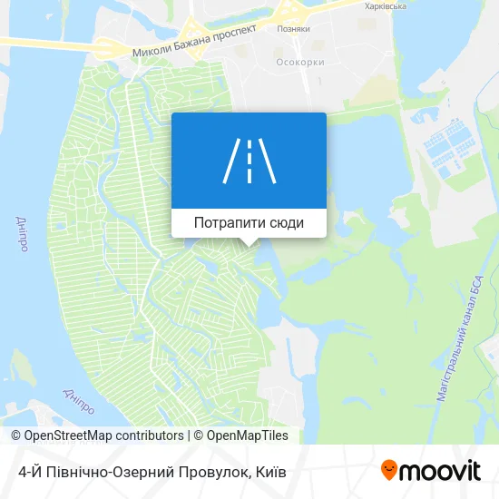 Карта 4-Й Північно-Озерний Провулок