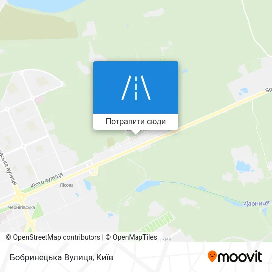 Карта Бобринецька Вулиця