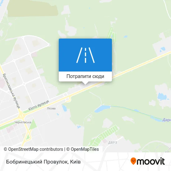 Карта Бобринецький Провулок