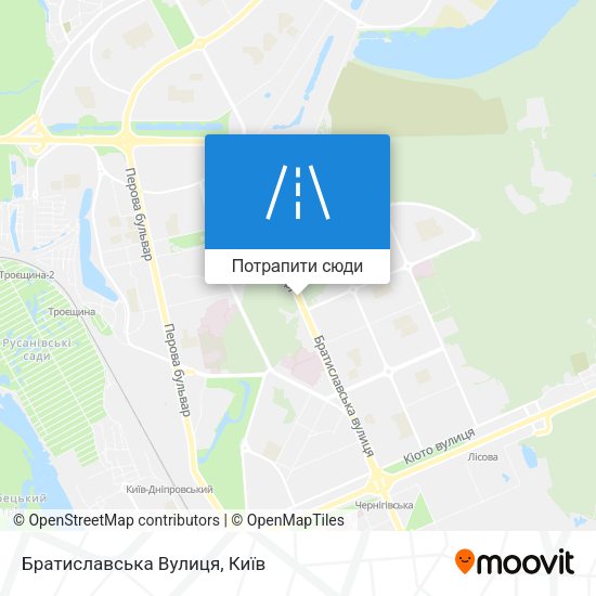Карта Братиславська Вулиця