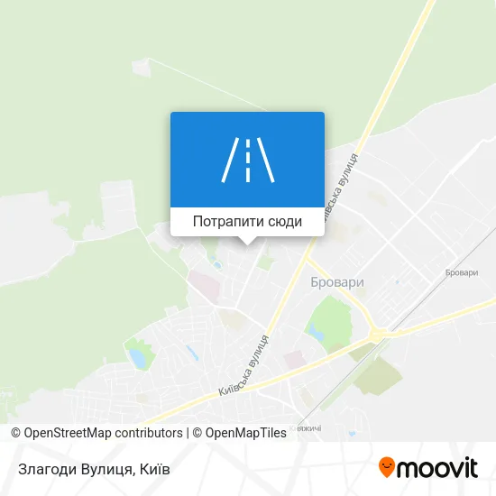Карта Злагоди Вулиця
