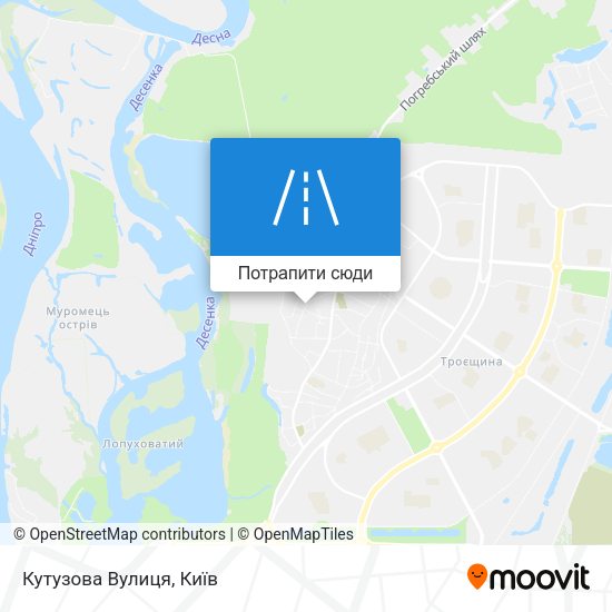Карта Кутузова Вулиця