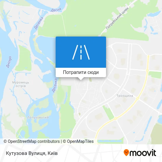 Карта Кутузова Вулиця