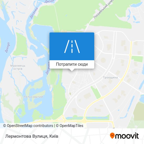 Карта Лермонтова Вулиця