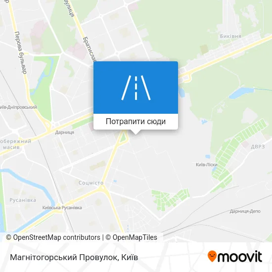 Карта Магнітогорський Провулок