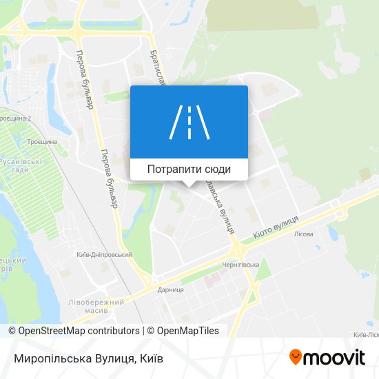 Карта Миропільська Вулиця