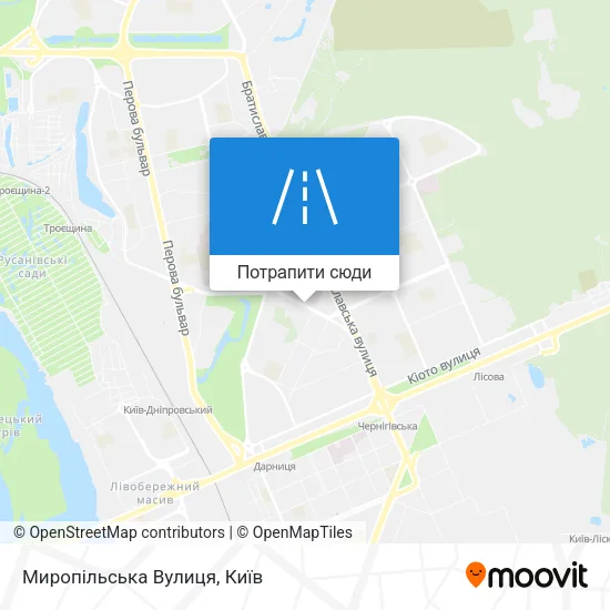 Карта Миропільська Вулиця