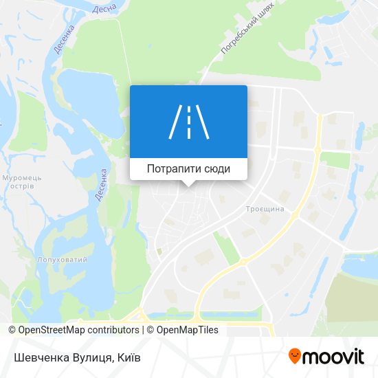 Карта Шевченка Вулиця