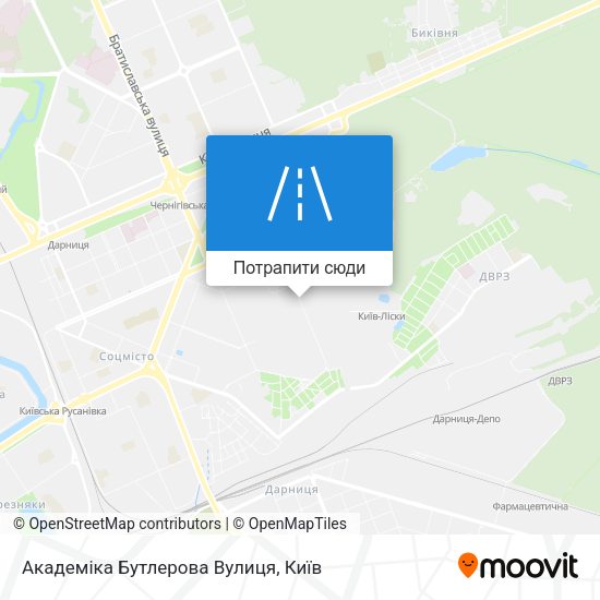 Карта Академіка Бутлерова Вулиця