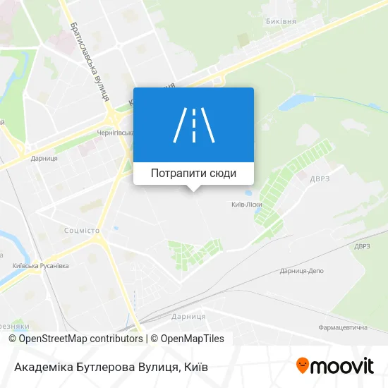 Карта Академіка Бутлерова Вулиця