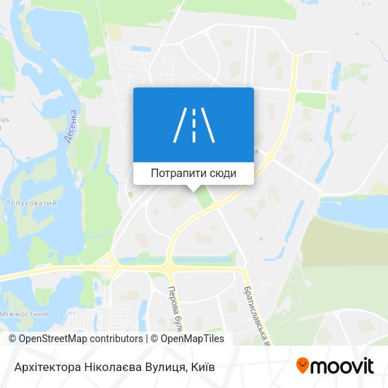 Карта Архітектора Ніколаєва Вулиця