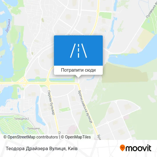 Карта Теодора Драйзера Вулиця