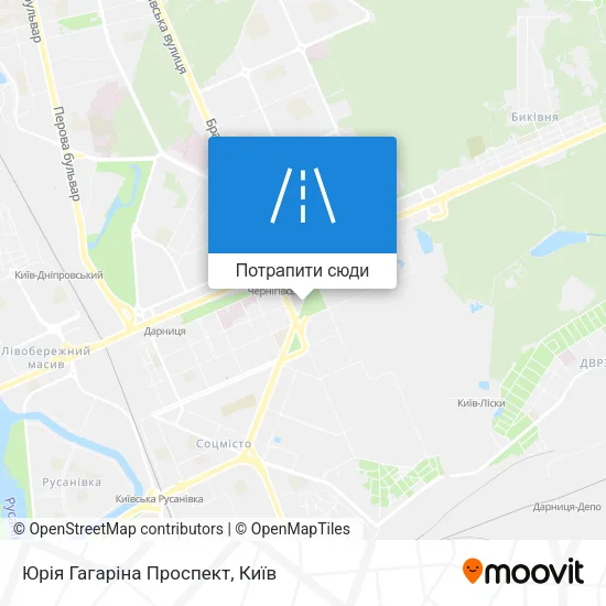 Карта Юрія Гагаріна Проспект