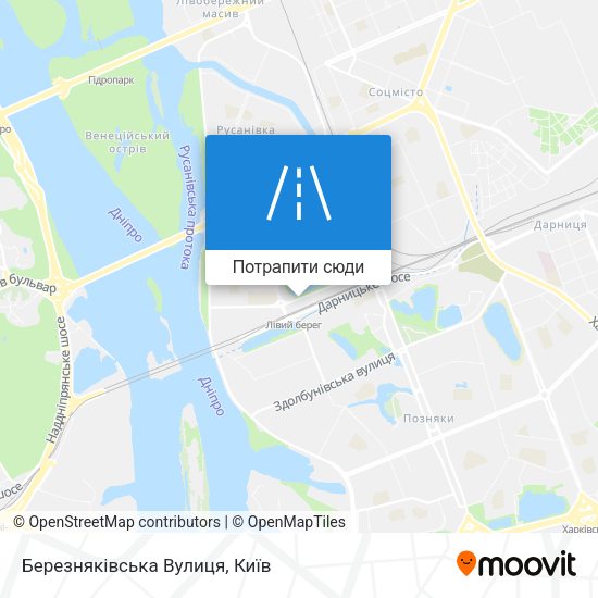 Карта Березняківська Вулиця