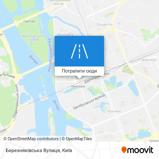 Карта Березняківська Вулиця