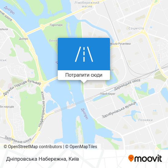 Карта Дніпровська Набережна